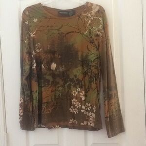 FINAL MARKDOWN Ladies embellished prairie mountain tee xl